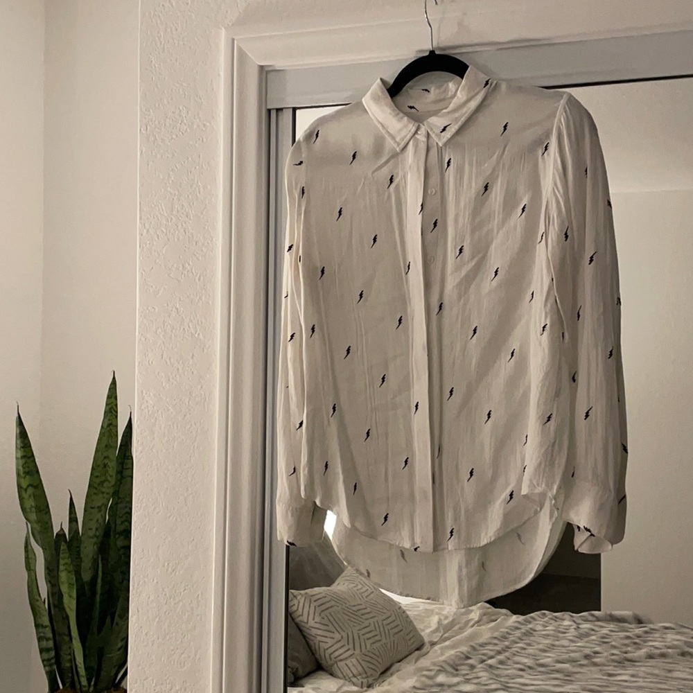 Rails Lightning Bolt Cotton Collared Blouse Size S